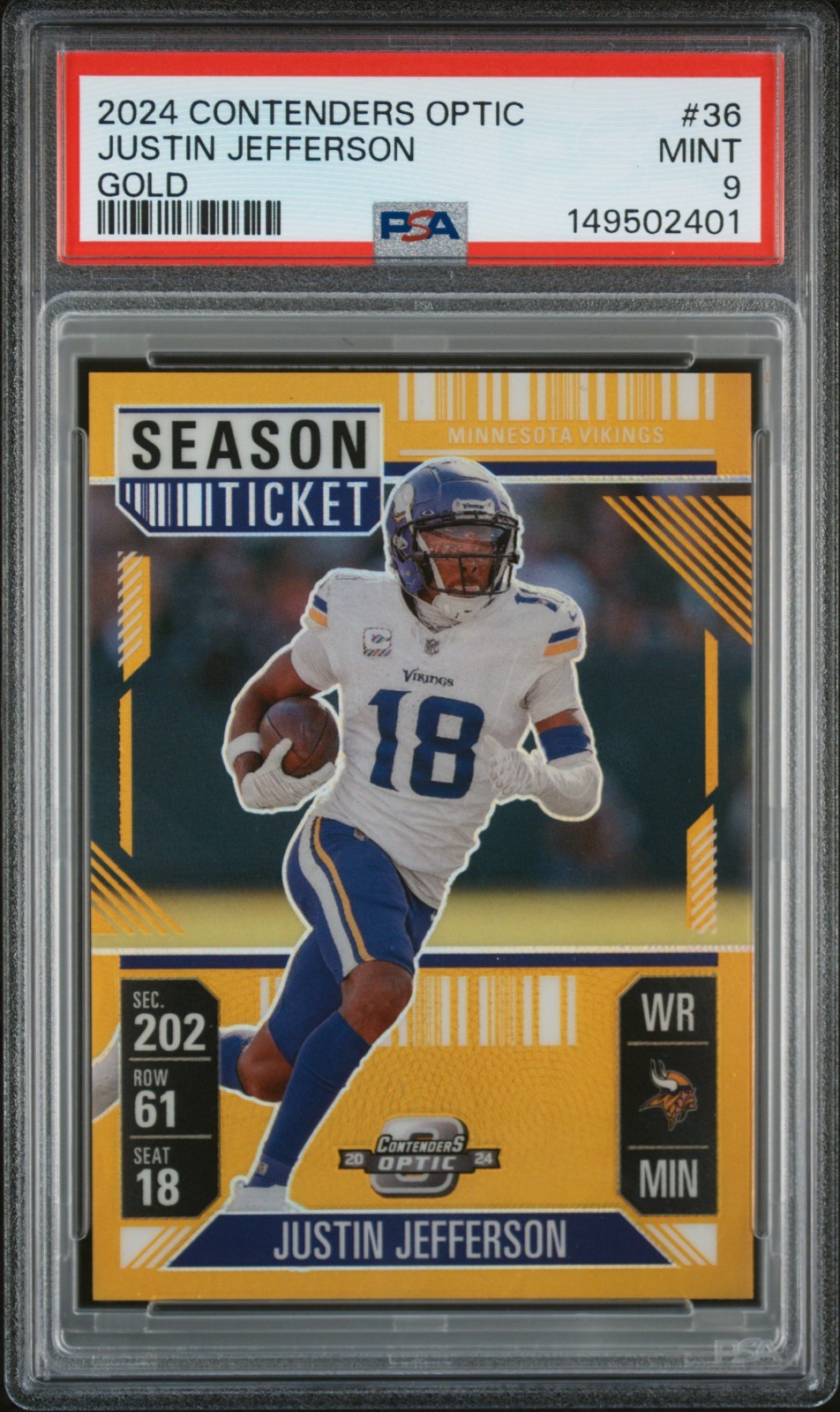 2024 Contenders Optic | Justin Jefferson | Gold /10