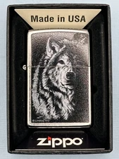 Shadow Wolf 46149 Lindsay Kivi Design Chrome Zippo Lighter NEW
