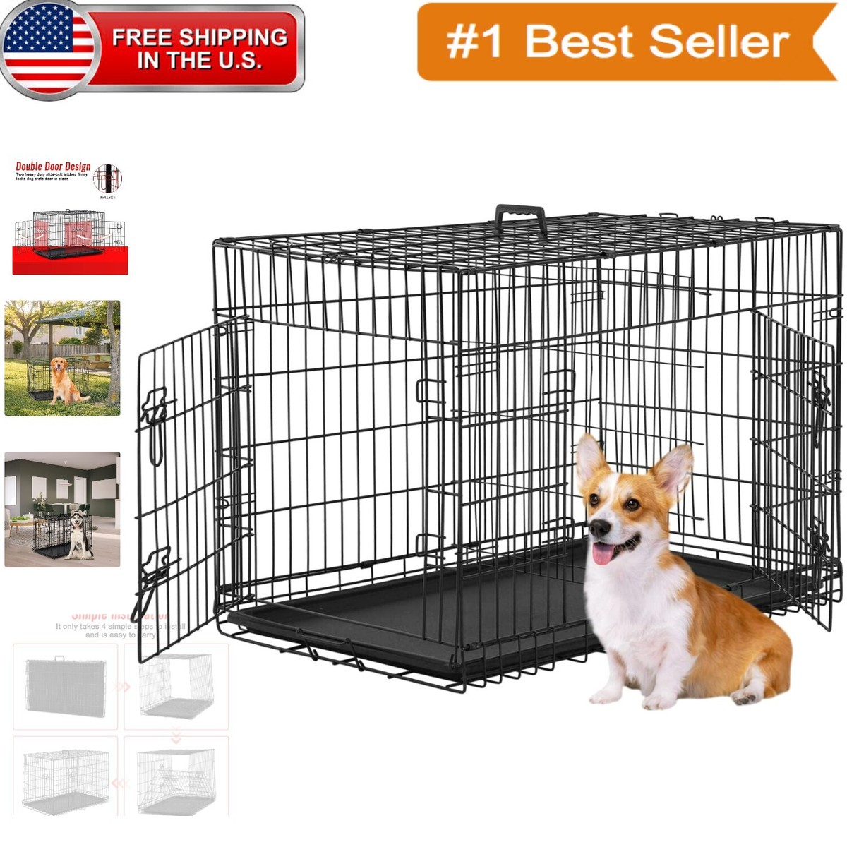 30 Inch Dog Medium Size Dog Kennel For Large Dogs EDX Medium Dog