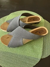 Jax &Bard Knit Criss Cross Clog Sandals Libby Hill Gray NEW 11.5-12W FREE Ship!