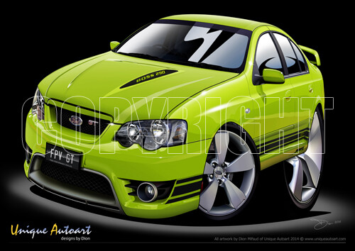 Ford FPV GT Print - 2006 FPV BF GT Cartoon Drawings ( 32 Colours ) - Picture 15 of 37