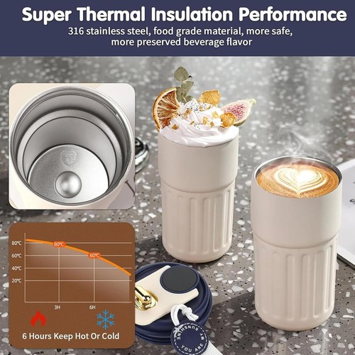 Thermobecher mit Digitalanzeige Isolierbecher Edelstahl To Go Kaffee 410ml B1101 - Bild 3 von 4