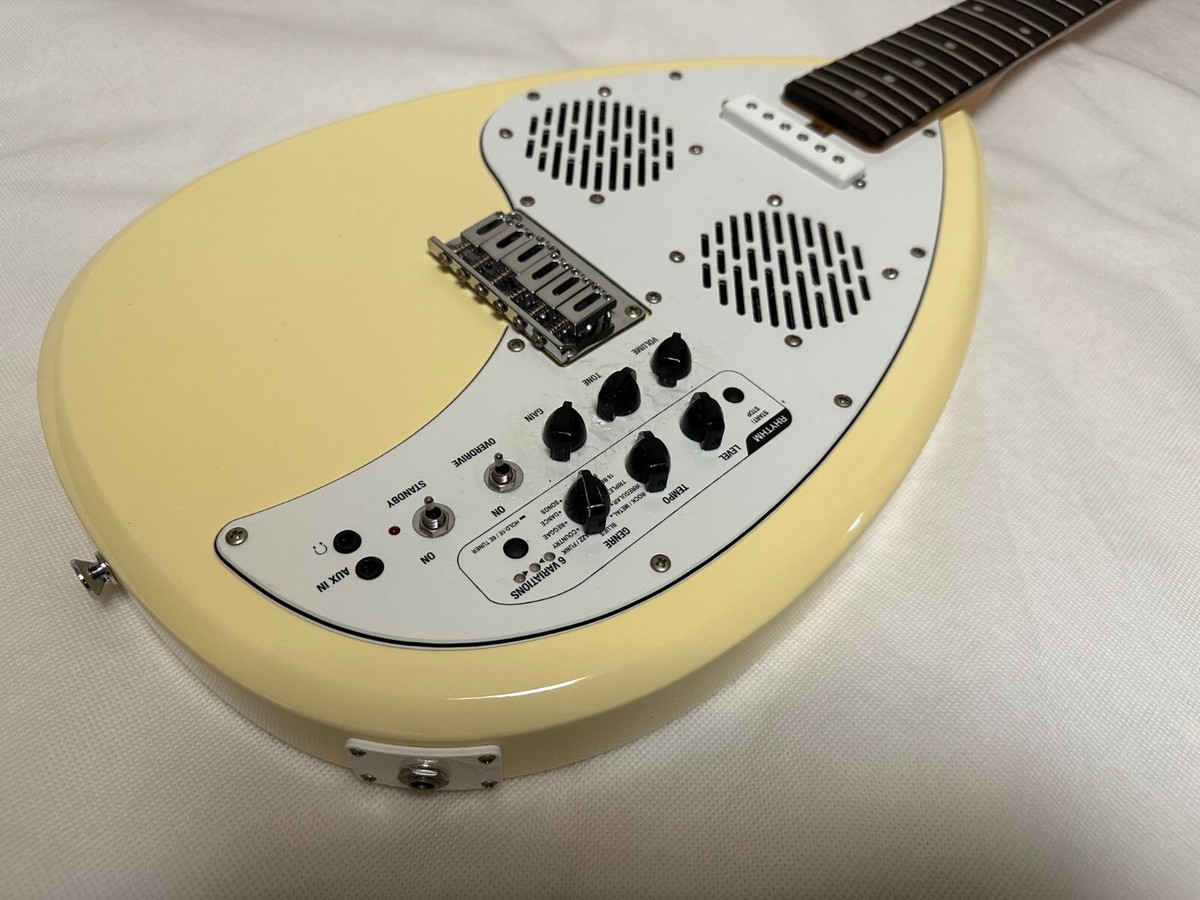 VOX APACHE-1 Teardrop Type Travel Guitar Vintage White Built-in