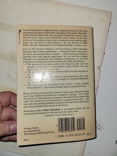 The Further Prophecies of Nostradamus by Erika Cheetham 1985 Paperback VG- - Picture 2 of 3
