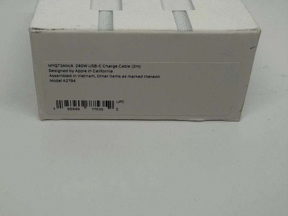 Apple 240W USB-C Charge Cable, 2m - MYQT3AM/A -  A2794 OEM - New in Box - Image 4 of 4