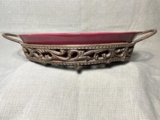 Better Homes And Garden Two Piece Dark red Serving Dish, Ceramic And Cast-Iron