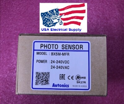 BX5M-MFR Autonics Sensor, Photo, Retroreflective, Light & Dark On, 24-240VAC/DC