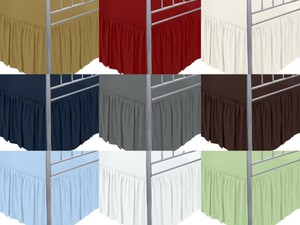 Short Queen Ruffled Bed Skirt With Split Corner 600 Tc Cotton Three Sided Cover Ebay
