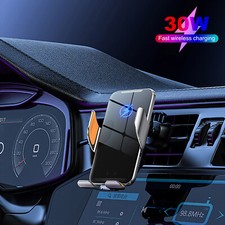 US 30W Wireless Car Charger Phone Holder For Samsung S25 S24 iPhone Air 17 16