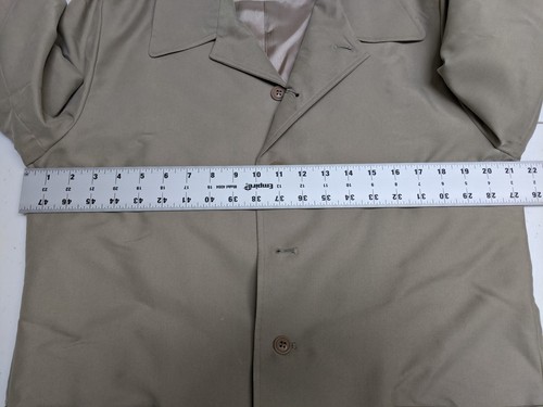 BUGATCHI UOMO Taupe 5 Button Front JACKET MENS SIZE M Overcoat Casual VTG - Picture 5 of 14