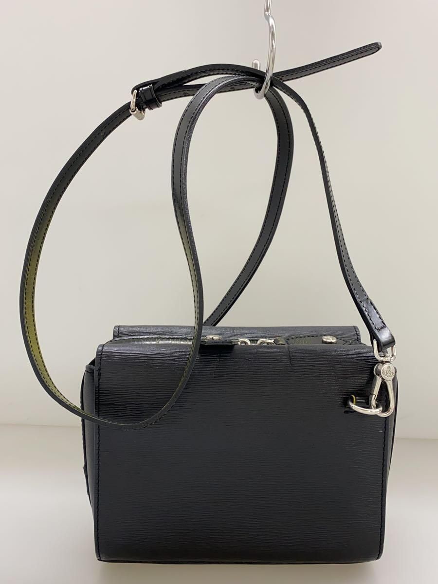 Vivienne Westwood Shoulder Bag Leather Black Plain BE6069 Vivienne Westwood Shoulder Bag Leather Black Plain BE6069
