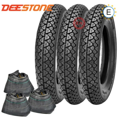 DEESTONE KIT 3 GOMME PNEUMATICI COPERTONI 3.00.10 + CAMERE D'ARIA PER VESPA 50 SPECIAL