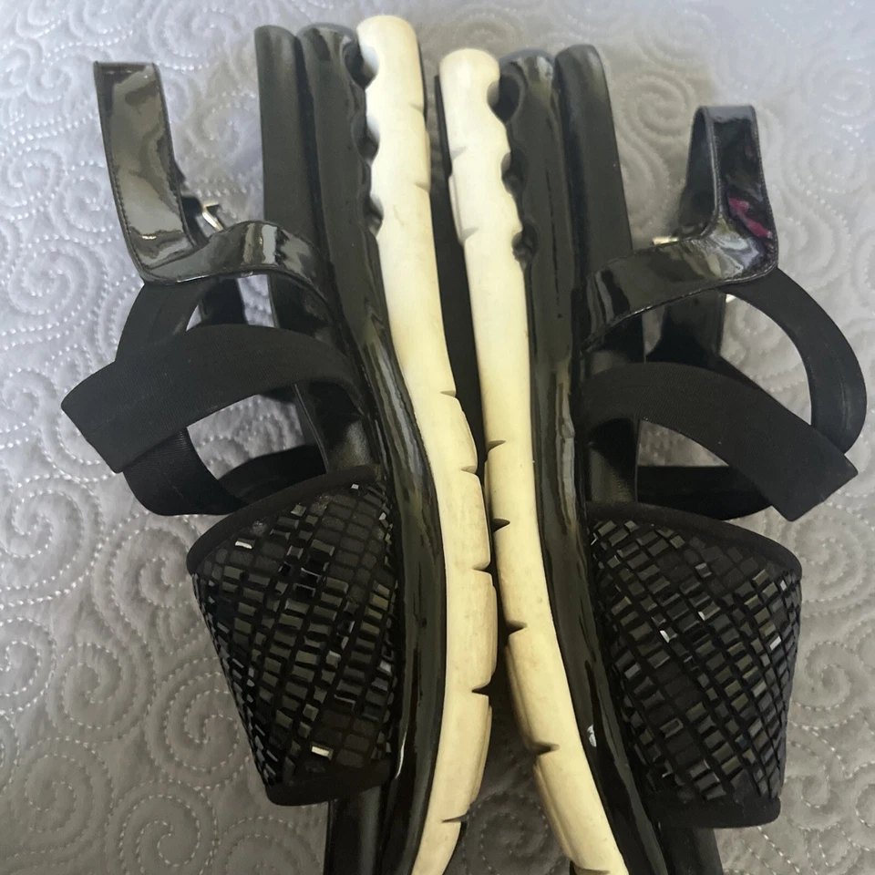 Salvatore Ferragamo Mujer Talla 8 M Negro Sandalia Lentejuelas Suela de Goma Zapatos Foto 4 de 4