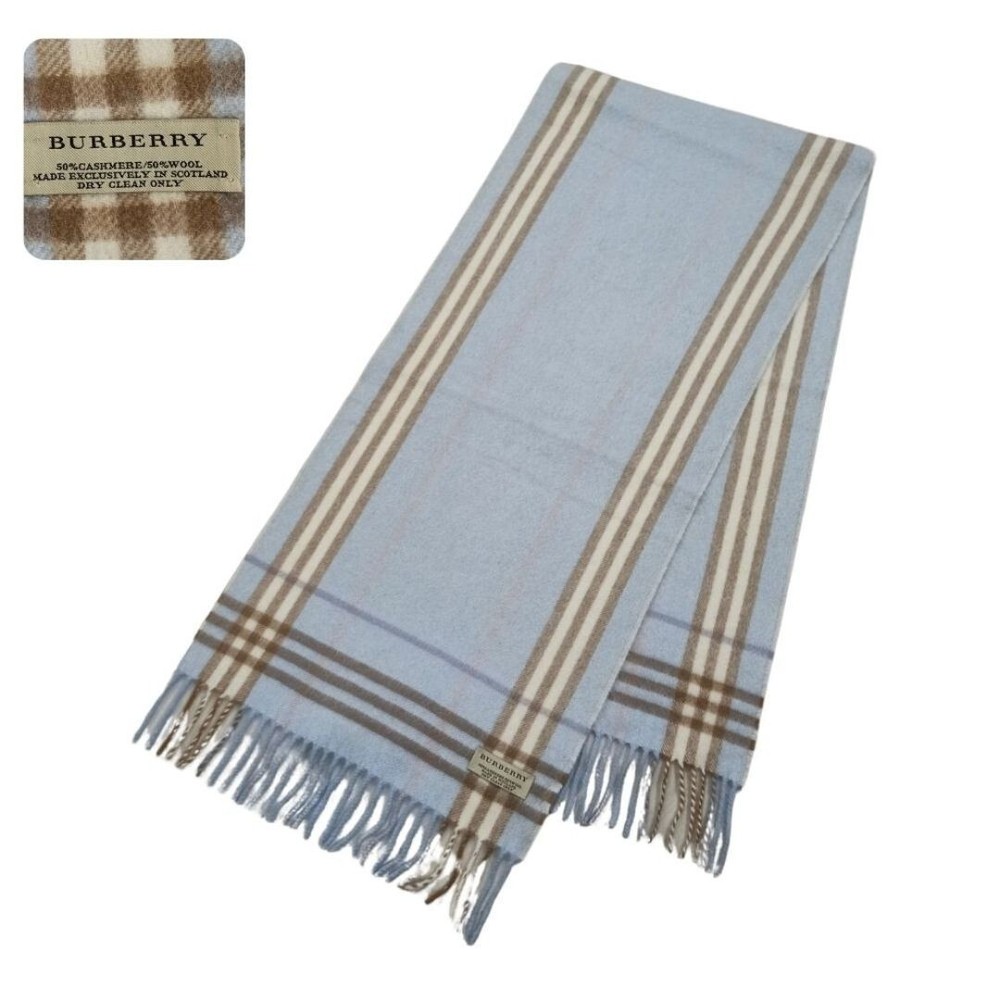 BURBERRY Cashmere & Wool Scarf Pre-Owned Vintage Cashmere Scarf Made in Scotland