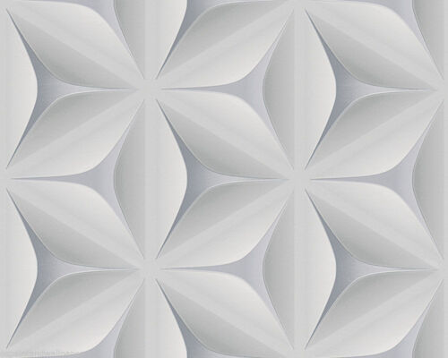 3D Geometric Wallpaper Retro Vintage Abstract Embossed Flower Grey White  4051315111918 | eBay