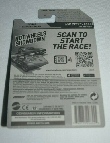 2014 HOT WHEELS HW CITY - DODGE CHARGER DRIFT HWPD BLUE - Picture 3 of 3