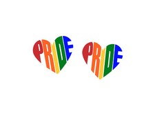 2 LGBTQIA Pride Heart Temporary Tattoos in Rainbow Colors, LGBTQIA Flash Tatts