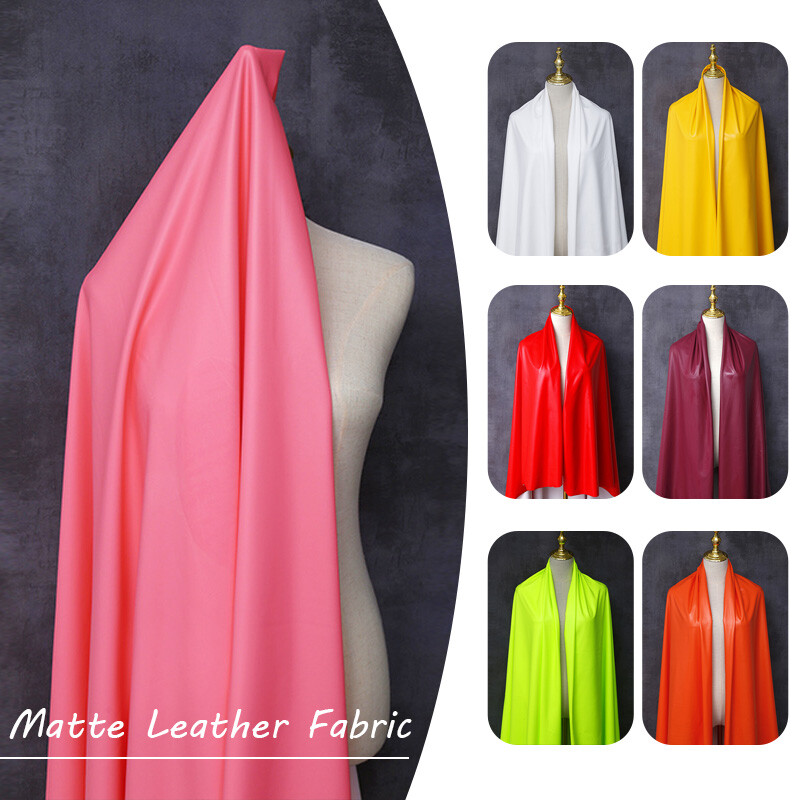 leather dress fabric 50*145cm Elastic Faux Leather Matte Fabric for Dress Bag Upholstery  Material DIY