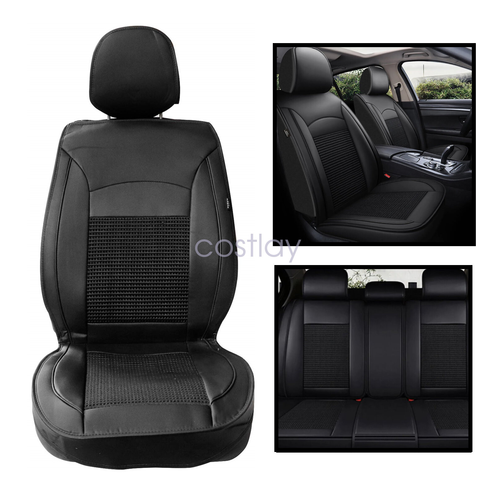 Car SEAT COVER Full Set Cushion PU Leather For Mitsubishi Outlander 2004-2023-image