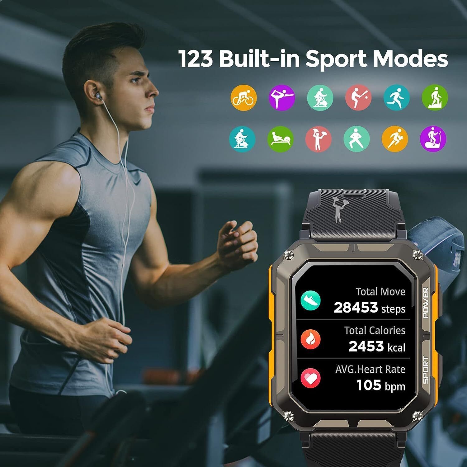 Bluetooth Call Smart Watch Men Heart rate Waterproof Sports Fitness