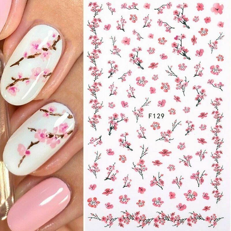 Spring Cherry Blossom Nails Tutorial - YouTube