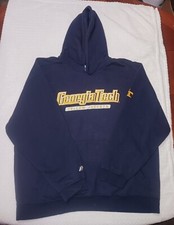 Georgia Tech Yellow Jackets Hoodie P2 By Pro Player Navy Blue Yellow Embroidery