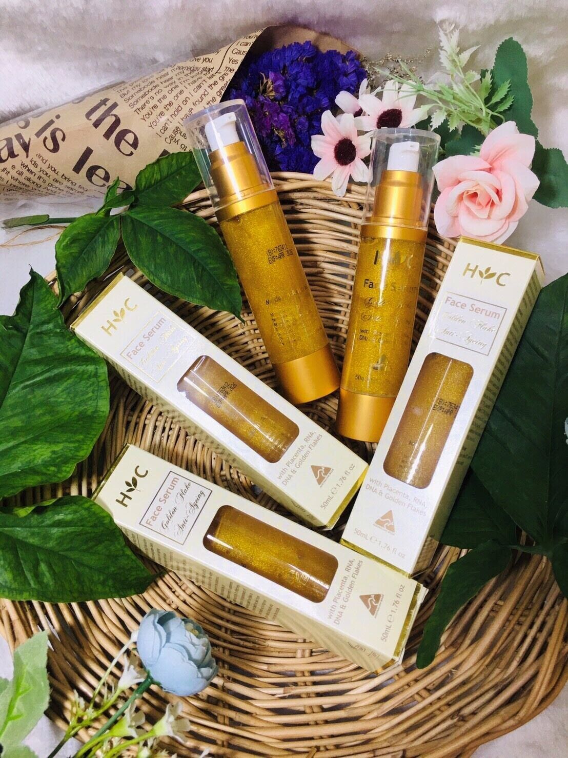 Healthy Care Anti Ageing Gold Flake Face Serum Golden Sheep Placenta