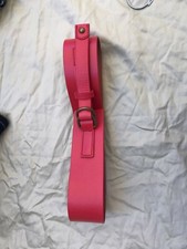 GAP Wide RED Cow Leather Cinch Belt Brass DD Ring Buckle Size S