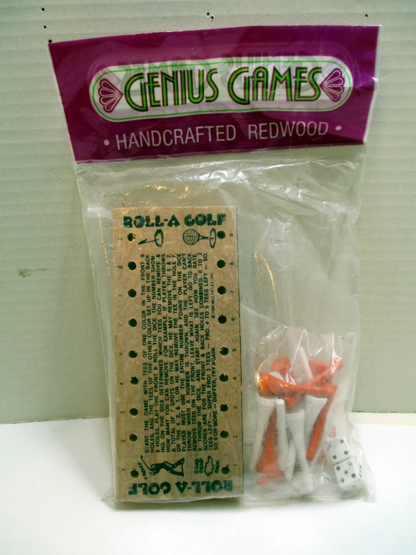 VTG Roll-A Golf Wood Golf Tee Peg Brain Teaser Game Puzzle Genius Games 1980 NEW