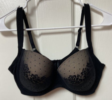 SOMA Stunning Support Full Coverage Lace Black Balconette Underwire Bra 34DD