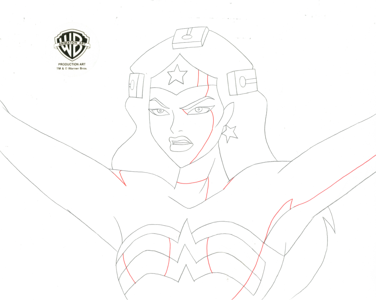 Justice League-Original Production Drawing- Wonder Woman-The Enemy