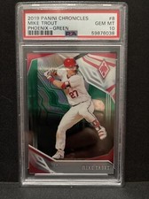 2019 PANINI CHRONICLES MIKE TROUT PHOENIX GREEN PSA 10 GEM MINT POP 6 33/50 HOT