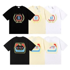 RHUDE Men Letter High Quality Leisure Cotton Short Sleeve T-Shirt Polo M-2XL