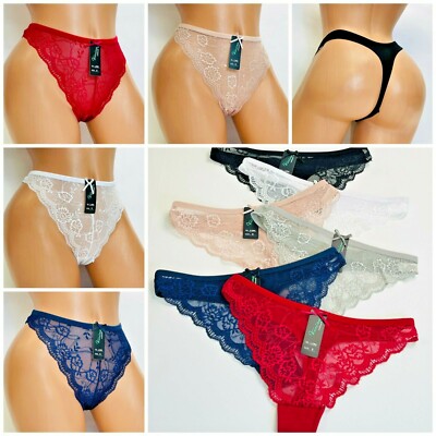 Thong Tangas Undies PANTIES 6-12 lace sexy GIFT PACK UNDERWEAR G-STRING 286 S-XL
