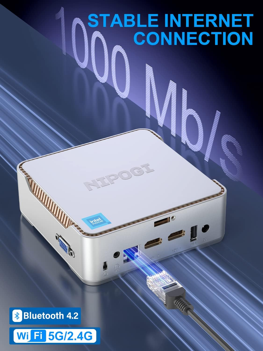 Nipogi mini PC Intel N95 RAM8GB SSD256GB Windows11 HDMI/BT/WiFi