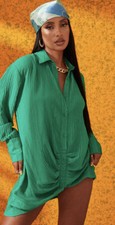 Green textured Shirt dress - Size UK 6 - Worn Once Perfect Condition