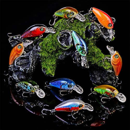 Lote de 5 piezas Crankbaits 4,7 cm/4 g señuelos de pesca Minnow gancho aparejos cebo duro bamboleo - Imagen 4 de 21