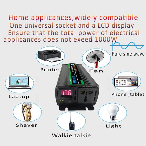 Convertidor de potencia para automóvil 6000 W inversor de potencia inversor de onda sinusoidal pura DC 12V a 110 V - Imagen 5 de 17