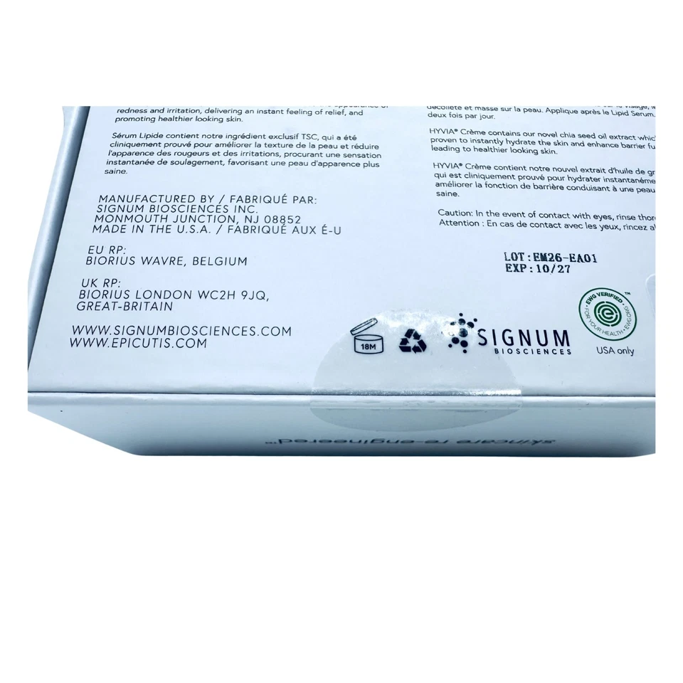 NEW - EPICUTIS Luxury Skincare Set Lipid Serum Hyvia Creme New Sealed $395 MSRP - Image 3 of 4