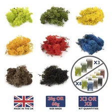 WWS Lichen Moss Model Foliage Multi-Pack 8 x 20g 8 Colour Multipack
