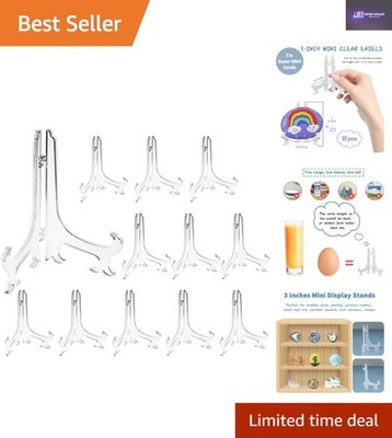 Leichte 3'' transparente Display-Ständer - 12er-Pack zum Präsentieren von Fotos & Platten