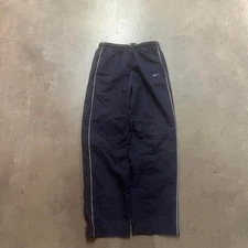 Y2K Nike men's blue silver stripe baggy lined track pants vintage skate S