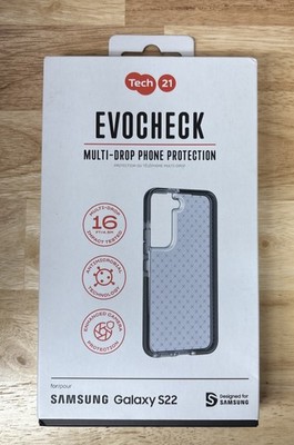 Tech21 EvoCheck Case for Samsung Galaxy S22, Smoke Black