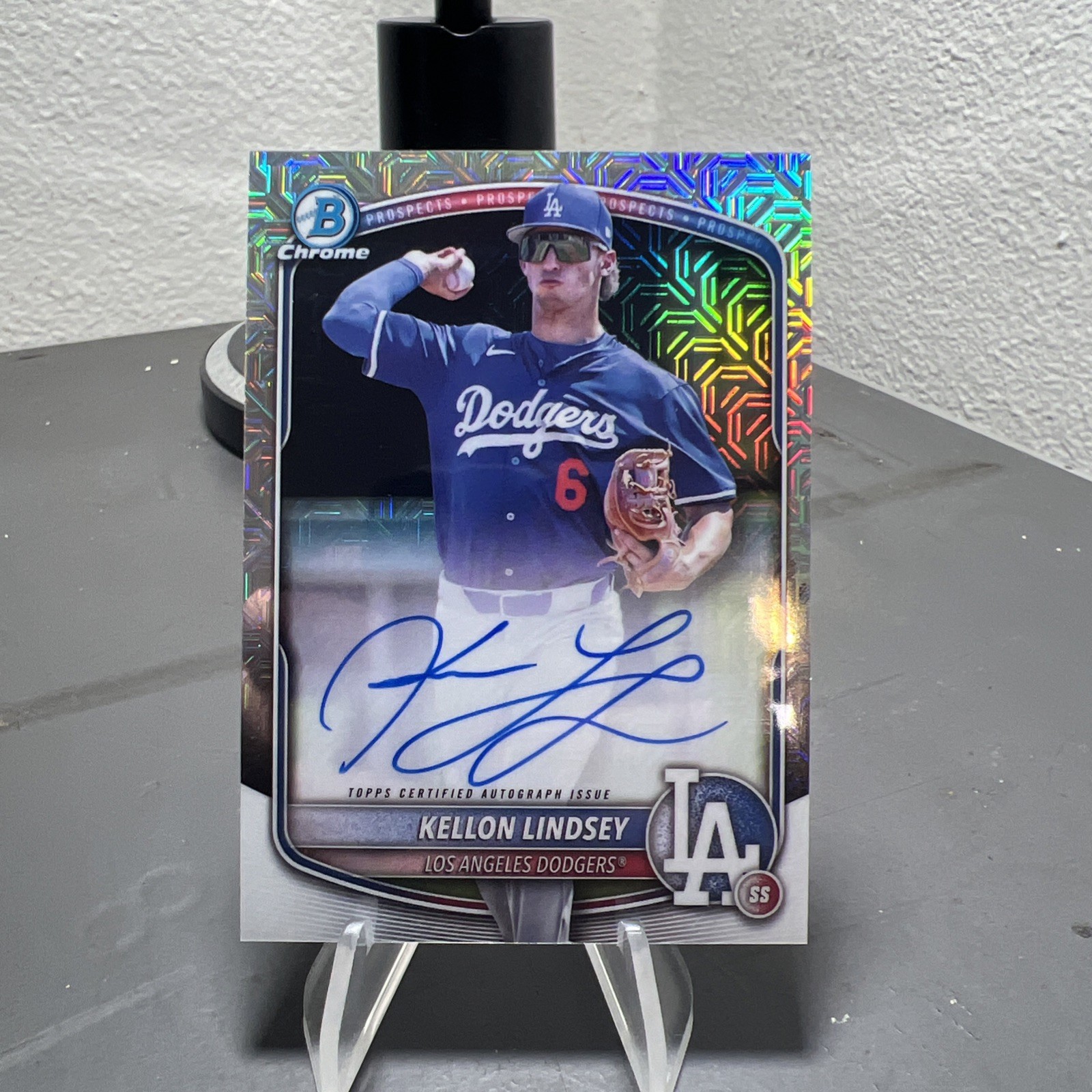 2025 Bowman Chrome - Mega Box Chrome Prospect Mojo Autographs Kellon Lindsey RC
