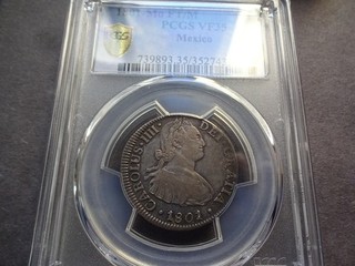 Mexico Two 2 Reales 1801 FT/M PCGS 35 Only 3 Graded Examples Both Services