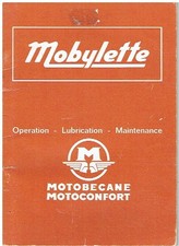 MOTOBECANE MOBYLETTE 50cc CICLOMOTORE 1972 MANUALE ISTRUZIONI E MANUTENZIONE PROPRIETARI