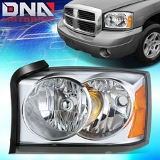 For 2006-2007 Dodge Dakota Driver Side Chrome Housing OE Style Headlight Lamp