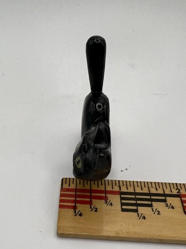 Zuni Black Cat Fetisch Cody Nastacio Black Marble F0991 - Bild 6 von 7