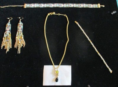 Vintage Estate Costume Jewelry Lot MONET necklace Loom chocker earrings set more