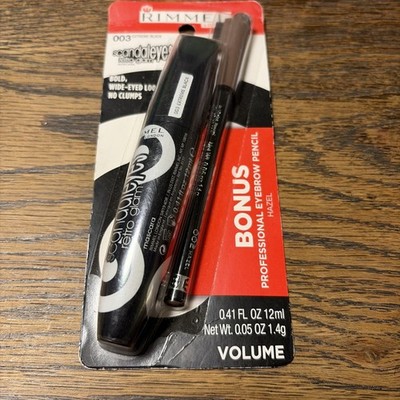 Rimmel Scandal Eyes Retro Glam Extreme Black #003& Eye Brow Pencil Hazel
